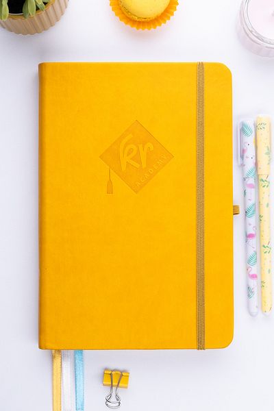 KR Akademi Yayınları جدول أعمال مخطط لانهائي من Kr Academy باللغة الإنجليزية - الخردل (مفكرة صغيرة + ملصق هدية)