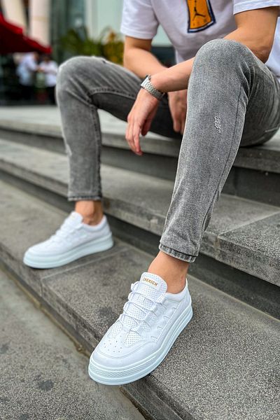 Deridün Yıldız Shoes حذاء رجالي CH040 CBT C-Rey باللون الأبيض