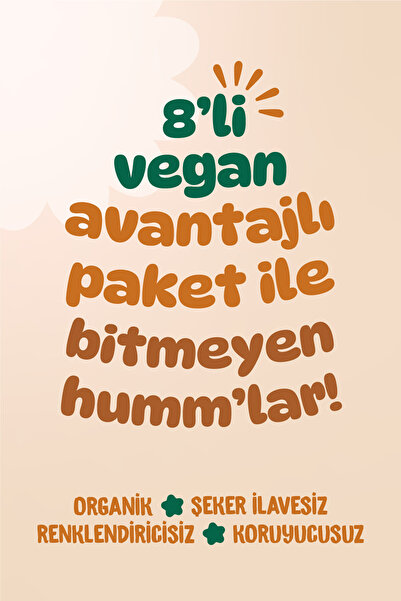 Humm Organic Organik Tatlı Kurabiye Atıştırmalık Paketi - 8 Adet (4 ÇEŞİT)