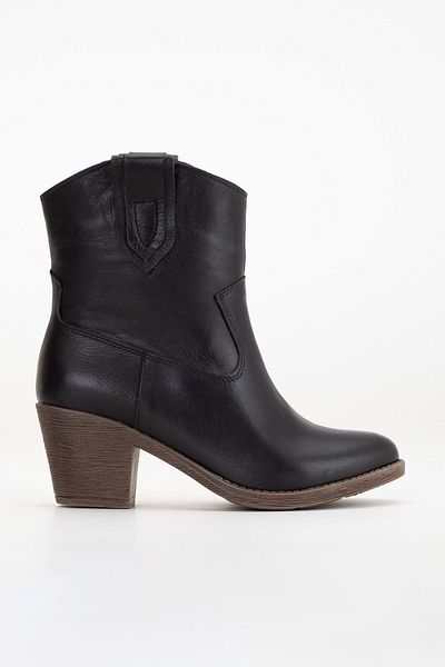 ANALİN SHOES Schwarze Western-Cowboystiefel Aus Echtem Leder Für Damen