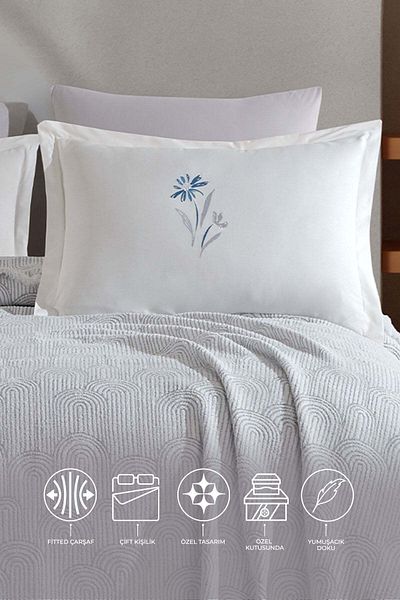 Elart Gray Sunrise Blanket - Double 6 Piece Set
