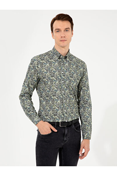 Cacharel Haki Slim Fit Uzun Kollu Gömlek 50253908-VR027