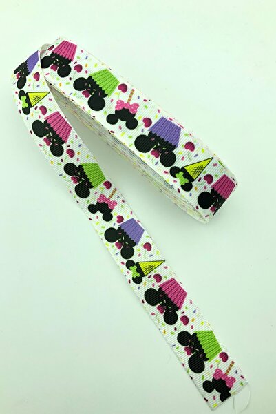 Limelia Panglică Grosgrain Imprimată Cup Cake Neagră 10 Mt