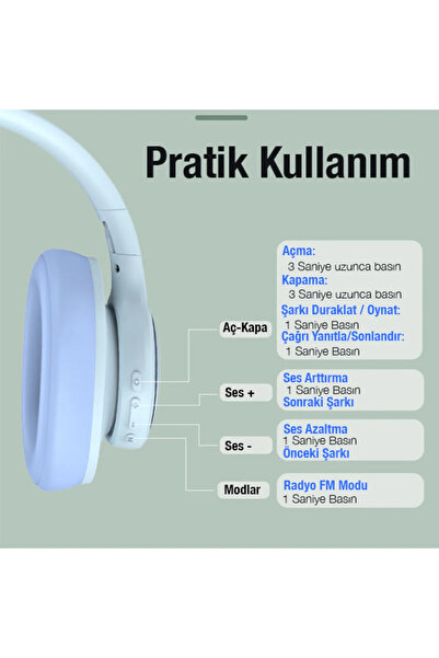 Mmctech Yeni Nesil Şık Ergonomik Tasarım Extra Bass Kablosuz Bluetooth Mikrofonlu Spor Kulaklık Sd Kartlı