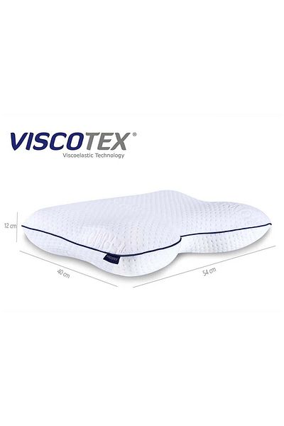 VİSCOTEX Visco Orthopedic Pillow with Neck Support 54X40X11Cm Anti-Snore White