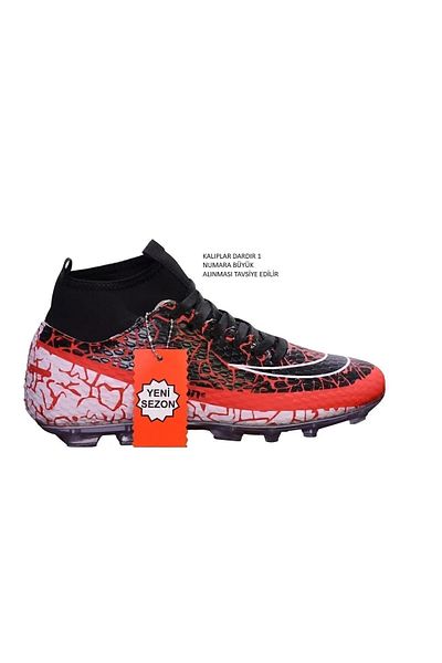 YUSUFSHOES Boys' Football Boots - Hali Field Soccer Shoes, Red