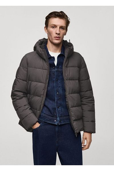 MANGO Man Vodotěsný prošívaný anorak - regulátor tepla