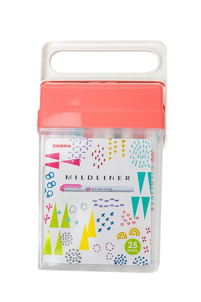 Zebra Mildliner Z Box 25-Piece Double-Ended Highlighter Marker Set with Plastic Bag / Wkt7-25c-zbo