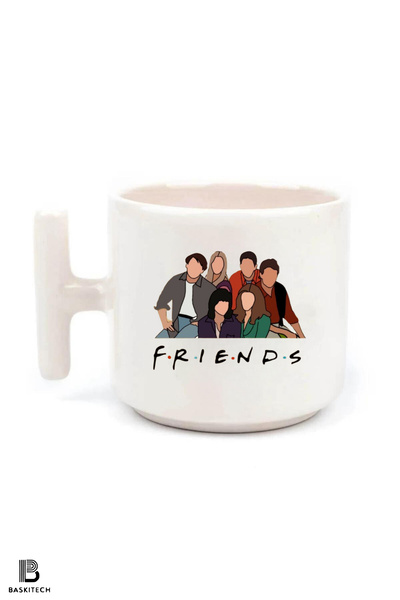 FenerciHediyelik كوب بمقبض على شكل حرف T مطبوع عليه أصدقاء