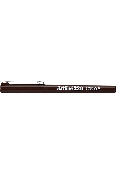 artline 220 Super Fine 0.2mm Keçe Uçlu Kalem Koyu Kahverengi