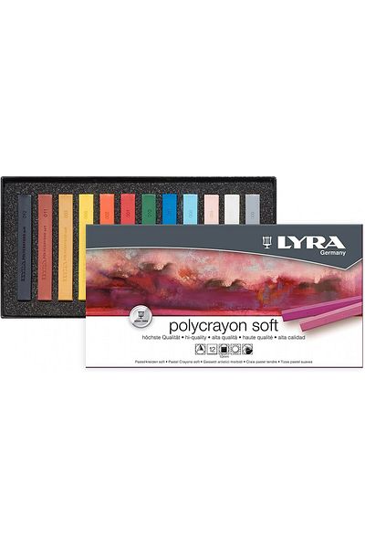 LYRA Polycrayon Soft 12 Pack Powder Pastel Paint Primary Colors / L5651120