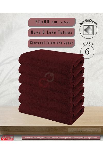 Embays (6 Pieces) Microfiber Towels (50X90 cm) Barber Towels, Hairdresser Towels, Athlete Towels, Hand Face Towels
