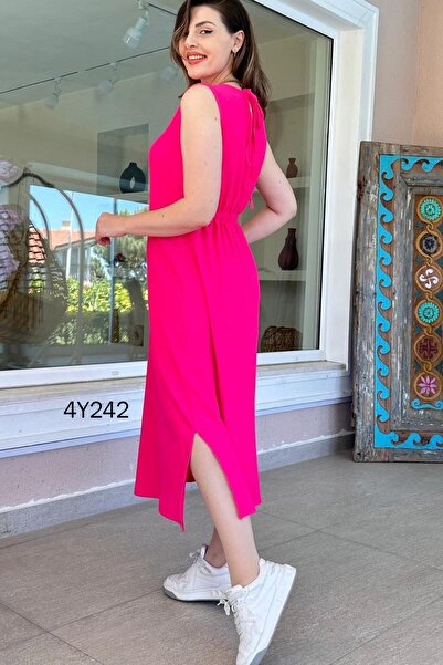 İnce Topuk Bürümcük Zero Sleeve Dress - 4Y242