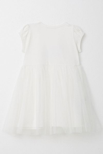 Breeze Girl's Dress with Glasses Cute Kitten Printed 1.5-5 Years, Ecru