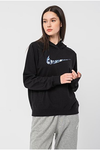 Nike Дрі-Фіт Get Fit Graphic Training Hoodie Siyah Kadın Світшот