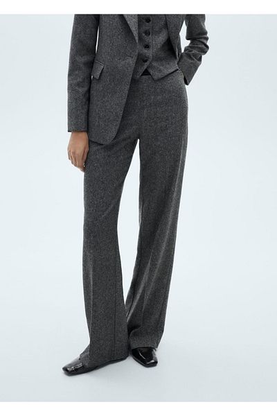 MANGO Woman Frayed Wool Pants