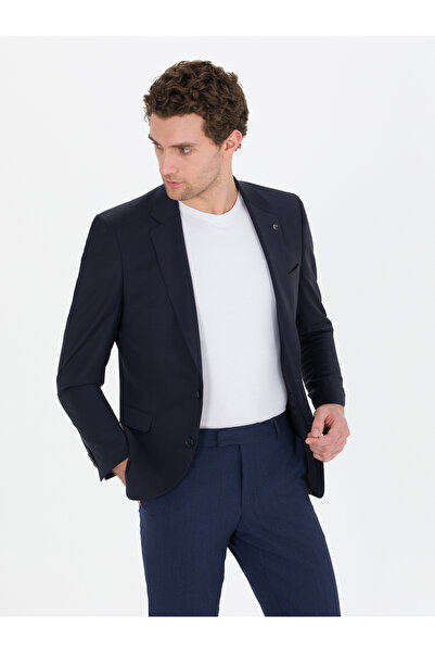 Cacharel Navy Blue Slim Fit Jacket 50267713-Vr033