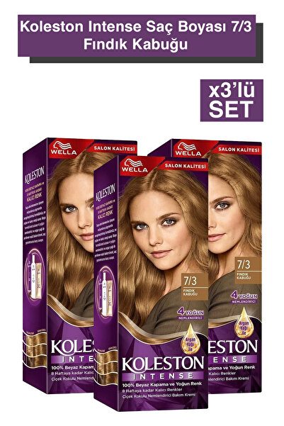 Wella Koleston Intense Saç Boyası 7/3 Fındık Kabuğu X3'lü Set