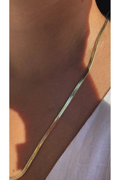XUPING JEWELRY Xuping 14 Sterling Color in Italian Scrunch Chain Necklace -60Cm-