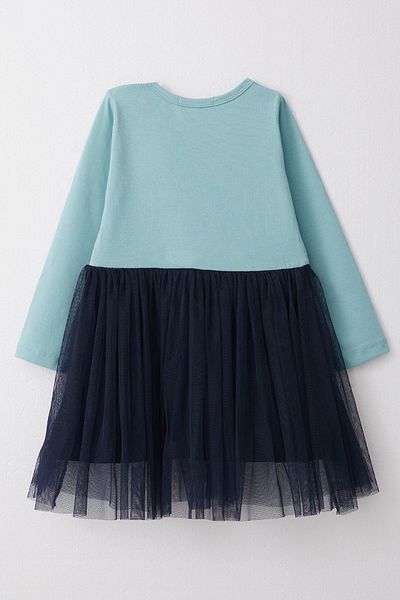 Breeze Girl's Long Sleeve Dress Text Printed Heart Age 1.5-5, Water Green