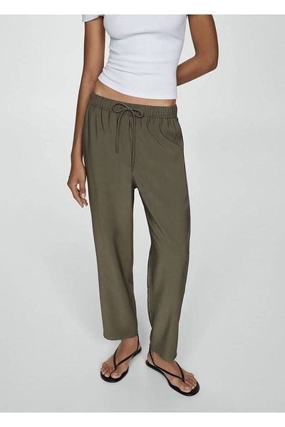 MANGO Woman Lace-up jogger pants