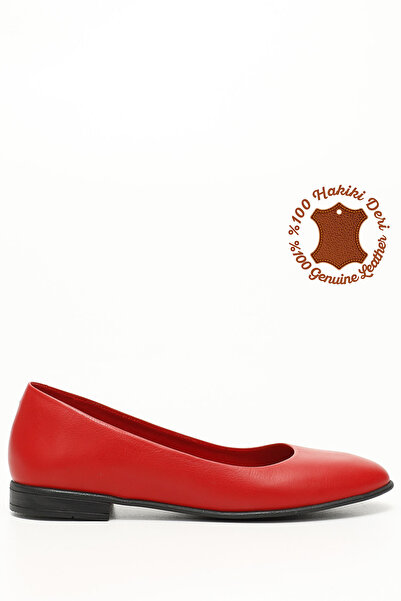 GÖNDERİ(R) Balerini roșii din piele naturală antică de damă