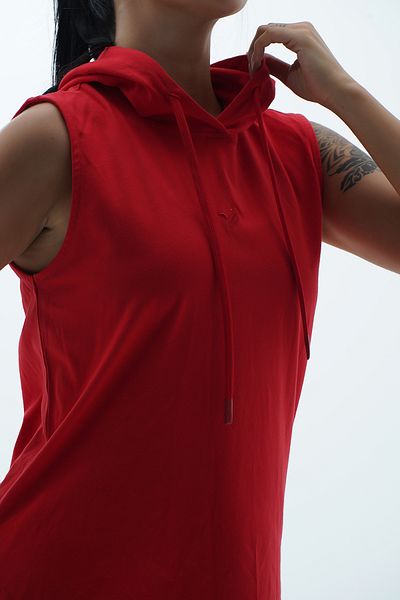 George Phoenix Pure Comfort - Red Relaxed Fit Cotton Hooded Women's Sports Undershirt