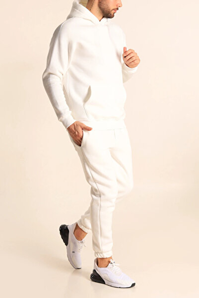 ruNadeS Ανδρικό σετ αθλητικής φόρμας με κουκούλα με κουκούλα καγκουρό - Casual