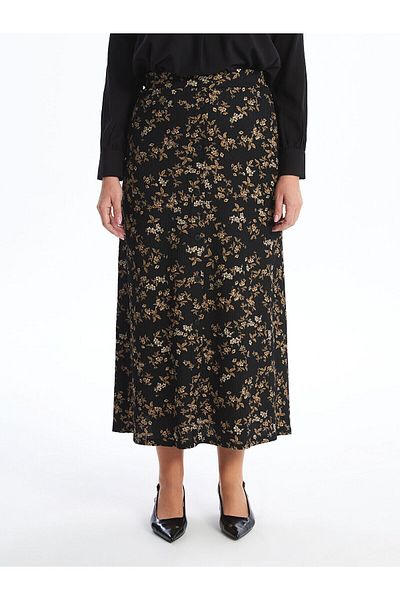LC Waikiki LCW Floral γυναικεία φούστα σε γραμμή Α με ελαστική μέση