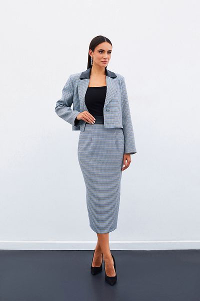 Sateen Fusta Midi Crowbar - ALBASTRU