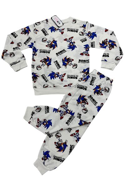 Esterella Sonic Kids Tracksuit Set - 2 Thread Sweatshirt and Pants, Skinny Fit Pajama Set