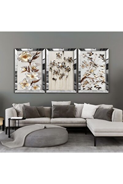 Harikabirev Harikabi̇rev Flower Combination - White, Gold, Gray 01 |   Plexi ...