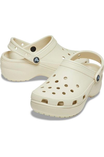 Crocs Classic Platform Women's Cream Slippers