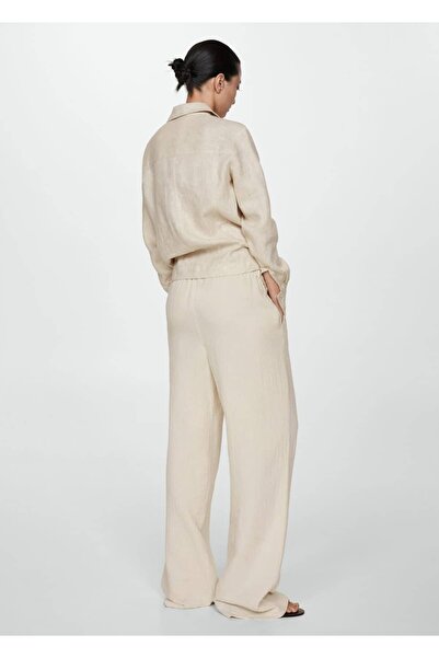 MANGO Woman Cotton Wideleg Pants