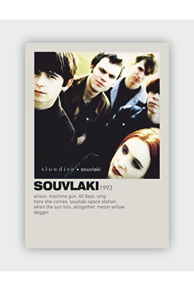 fırsatlar diyarı Slowdive - Souvlaki Müzik Duvar Posteri - Kalın Kağıt - Çerç...