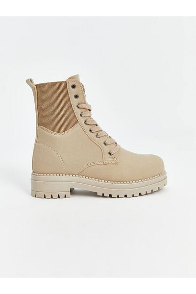 LC Waikiki Γυναικείες μπότες Lcwk Lace-Up Leather Look