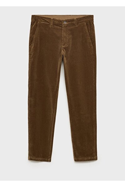 MANGO Man Dar kesim fitilli kadife pantolon