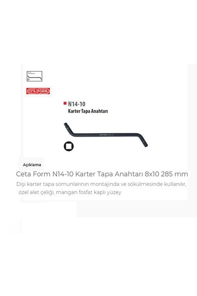 CETA FORM N14-10 Crankcase Plug Wrench 8x10 285 Mm