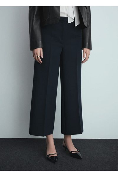 MANGO Woman Wideleg pants with pens