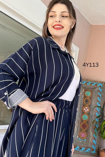 İnce Topuk Cotton Viscose Casual 2 Piece Set 4Y113