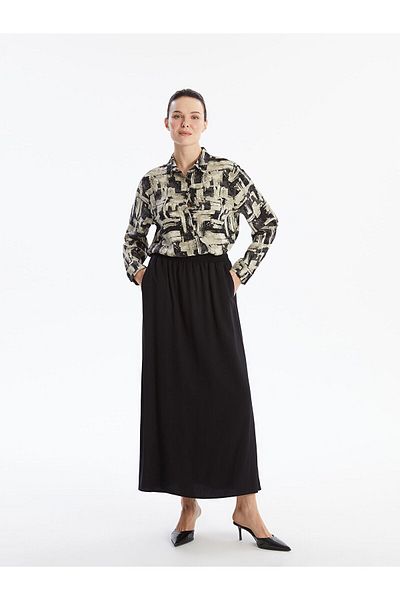 LC Waikiki Lcwk Women's Elastic Waist Straight Skirt