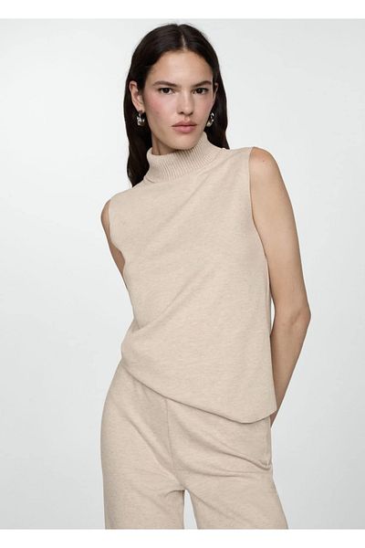 MANGO Woman Knitwear Wideleg Pants
