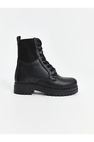 LC Waikiki Γυναικείες μπότες Lcwk Lace-Up Leather Look