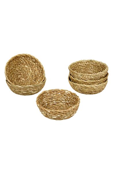 Bliss 6-Piece Wicker 11cm Snack Bowl Presentation Plate/Bowl Organizer