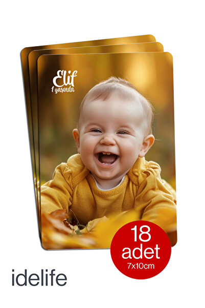 idelife Resim baskılı 1 yaş doğum günü buzdolabı magneti