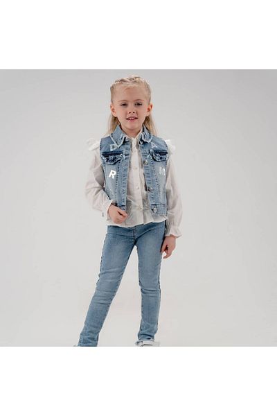 Cool Exclusive Girl's Dream Embroidered Denim Vest Set