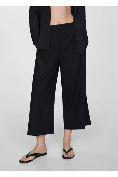 MANGO Woman Wideleg linen pants