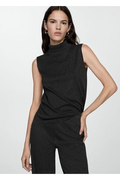 MANGO Woman Knitwear Wideleg Pants