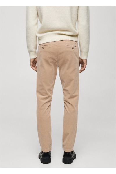 MANGO Man Dar kesim fitilli kadife pantolon