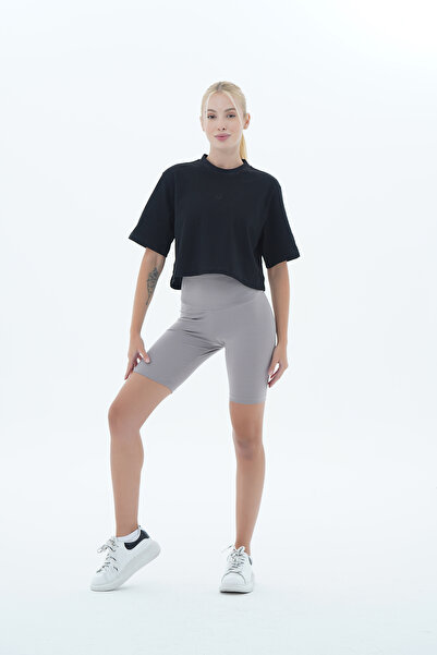 George Phoenix Pure Comfort - Μαύρο άνετο μπλουζάκι από 100% βαμβάκι Basic Crop